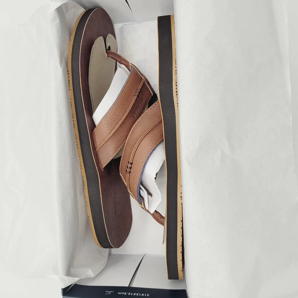 Tommy Hilfiger Davidson Men's Sandals Cognac Size‎ 9 Slip-On Summer Comfort